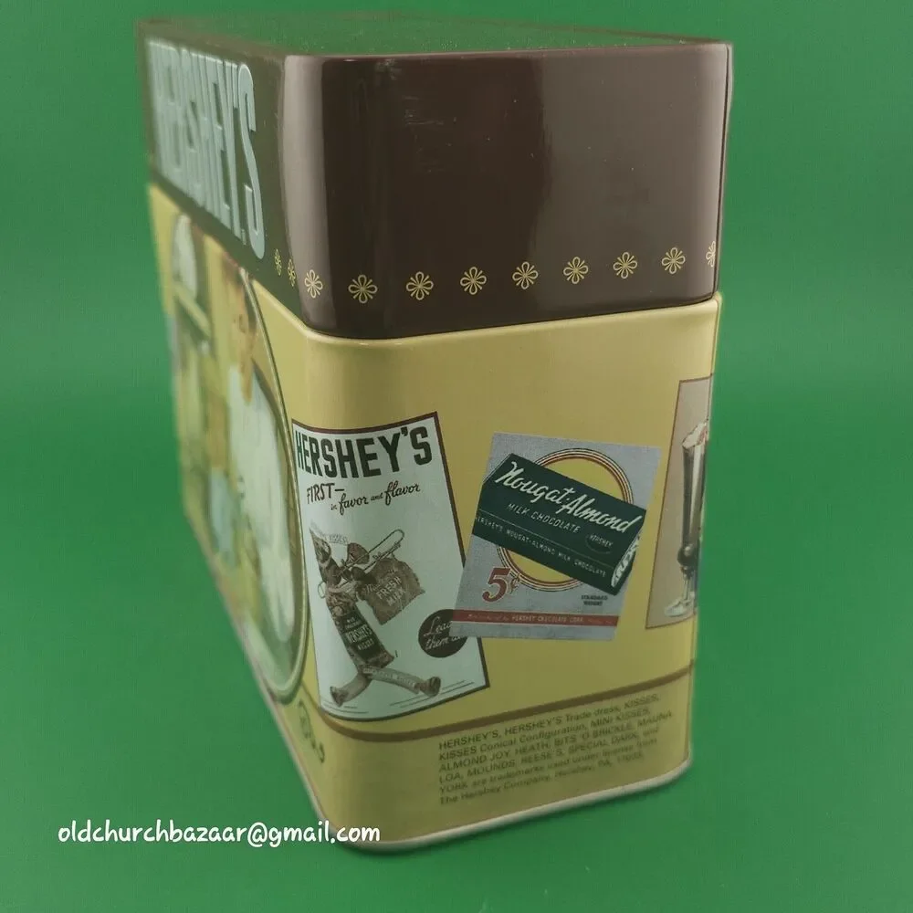 Vintage Hershey's Chocolate Kisses Tin Hinged Lid Complete w Dividers & Recipes